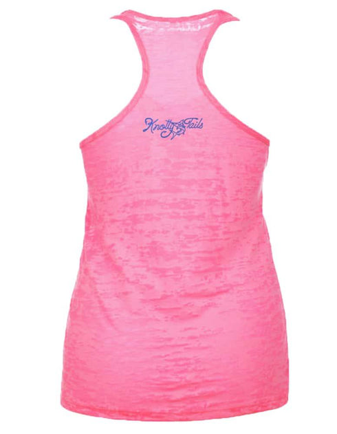 Women's Neon Pink Marlin Burnout Racerback Tank - KnottyTails